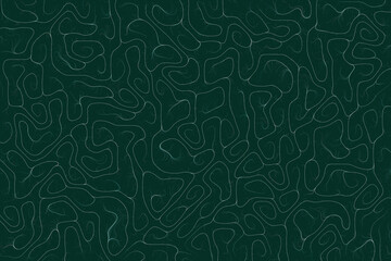 Abstract Dark Green Topographic Lines, Wavy Contour Texture, Modern Liquid Pattern, Creative Map Wallpaper, Organic Shapes Design, Forest Backdrop