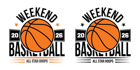 All Star Hoops 2026 Basketball Weekend two Graphic with Vintage Typography and Stars © Graphic Touch