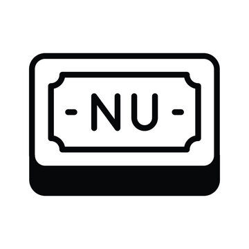 Easy to edit glyph icon showing bhutanese ngultrum design