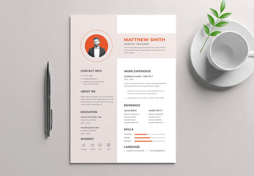 Clean Professional Resume CV Design Template