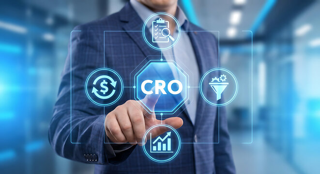 Conversion Rate Optimization and Lead Generation Business Technology Finance concept.