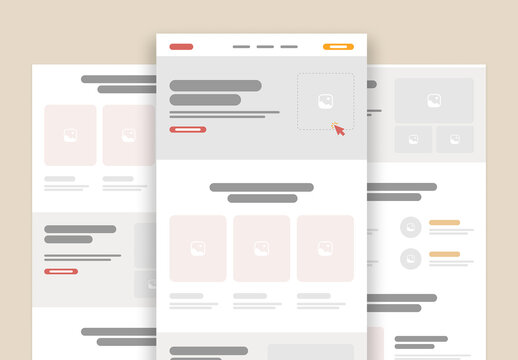 Website Landing Page UI UX Wireframe Layout