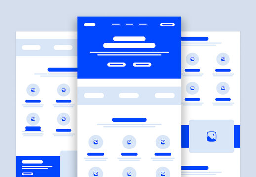 Website Landing UI Wireframe Template
