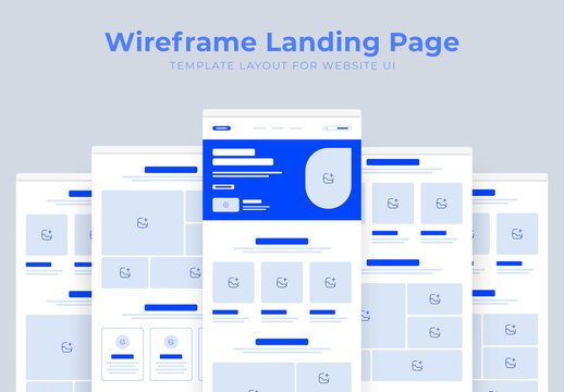 Minimalist Website Wireframe Landing Page Template for UI UX Design