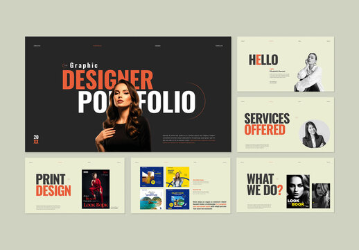Modern Creative Graphic Designer Portfolio Presentation Slide Template