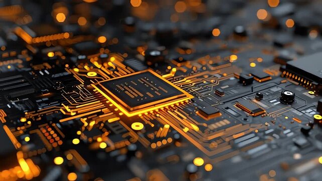 Close-up of a computer circuit board.