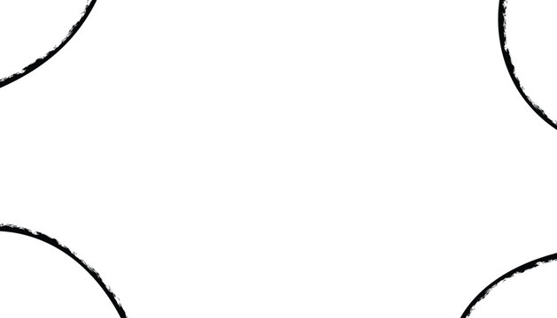 A simple illustration of four quarter circles on a white background