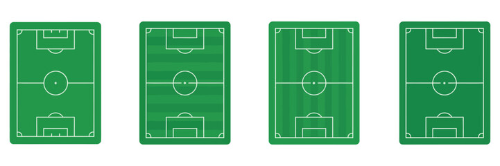 Football field icon vector illustration featuring green football pitch, line style design, sports ground layout, minimal graphic symbol