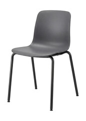 Stackable kitchen chair with a sleek minimalist design.