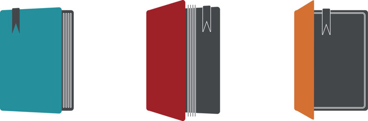 School and student books, study and education. Library of books with bookmarks