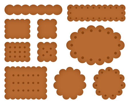 Chocolate cookie and biscuit icon collection. vector illustration