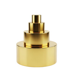 Stacked golden cylinders isolated on transparent background