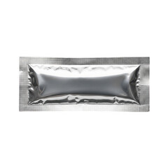 Silver foil packaged item isolated on transparent background