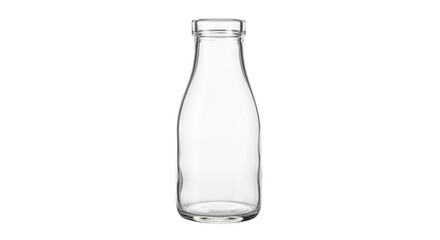 Transparent Glass Bottle With Screw Top On Black