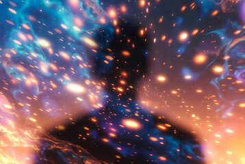 Orb glass transparent with galaxy reflection and cosmic background, stars, nebula, universe featuring space, astronomy, surreal with fantasy and abstract elements for vibrant, colors projects, clean