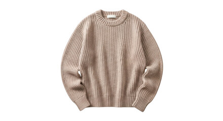 Beige Knitted Sweater Isolated On Black Background
