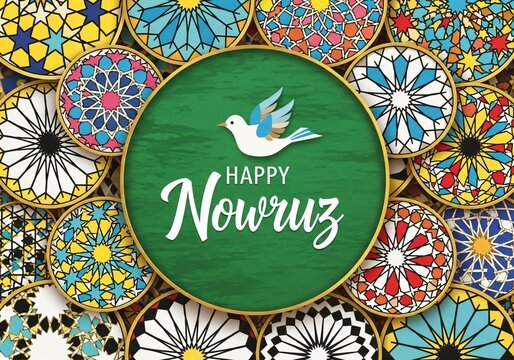 Celebrating nowruz with colorful patterns