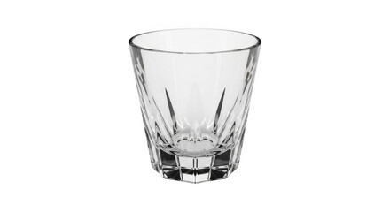 Elegant Faceted Highball Glass Isolated On Black