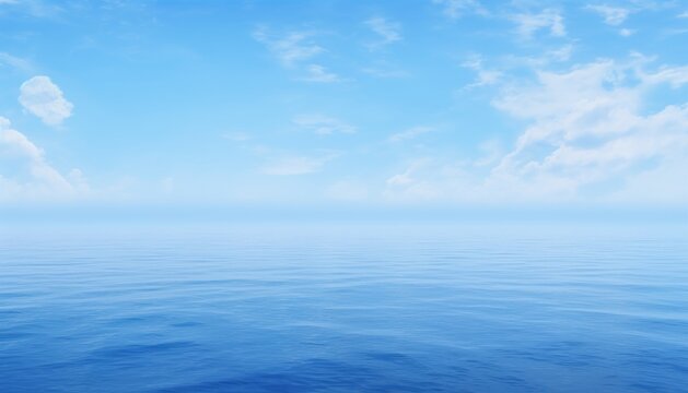 Blue ocean meets blue sky in an endless horizon