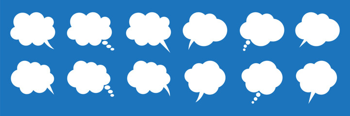 Obraz premium Speech and Thought Bubble Set for Chat, Messaging and Communication Design