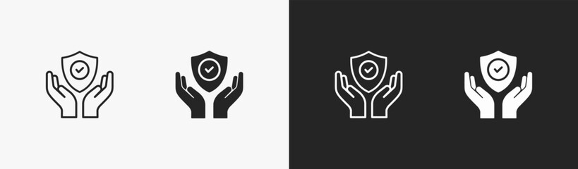 Set of safety icon in black and white collection © Riskyx