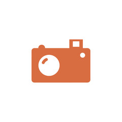 Simple Orange Camera Icon - Photography Symbol