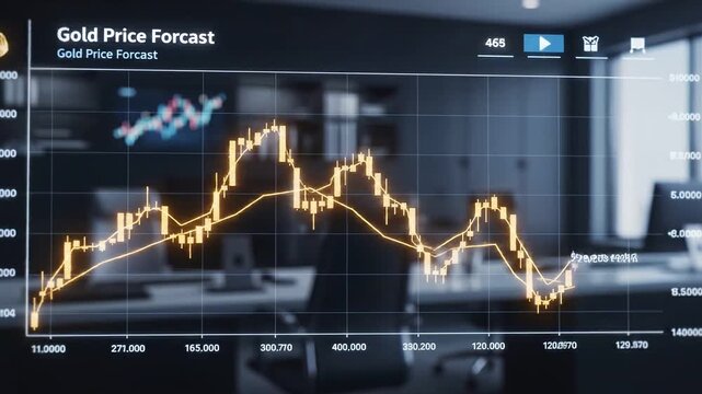 Gold price trend forecast reveals fluctuating market data with rising and falling values office