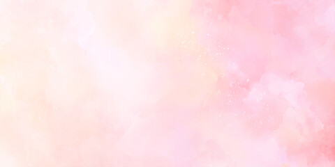 soft and pastel pink acrylic watercolor background with soft color gradient effects, Colorful abstract background with pastel shades, watercolor illustration painting cloudy background. © Daiyan
