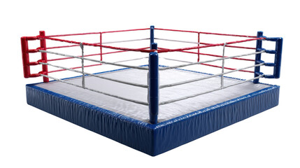 Professional boxing ring arena sport competition concept fight championship training match empty stage realistic 3d render isolated cutout on white background