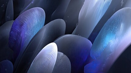 Obraz premium Close-up macro view of abstract blue and purple textures