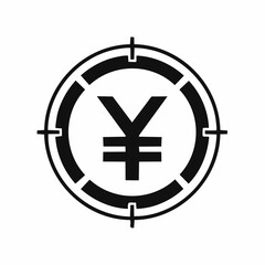 Obraz premium 日本円を象徴する円マークのコスト管理と資金イメージラインアイコン 白背景