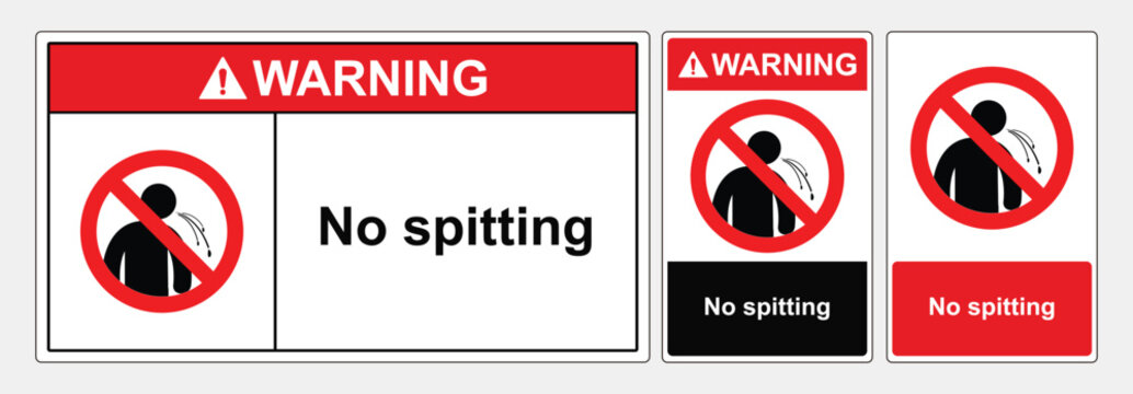 Safety sign no spitting
