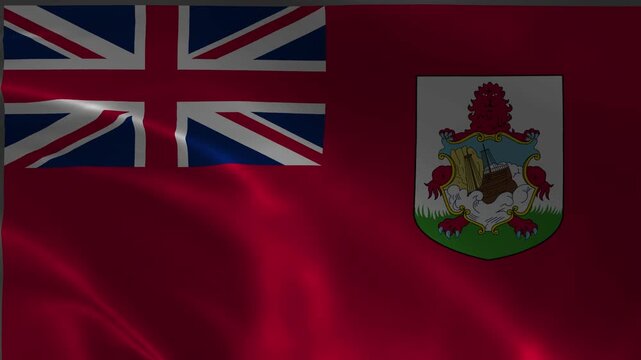 Bermuda Flag. Seamless Looping Animation. Bermuda flag waving in the wind.