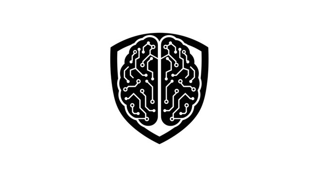 Brain circuit board shield logo