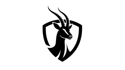 Black gazelle silhouette inside a shield logo © AR99