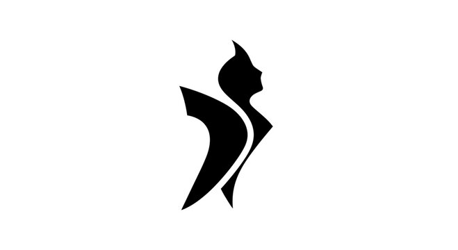 Abstract silhouette of a woman's profile with flowing lines