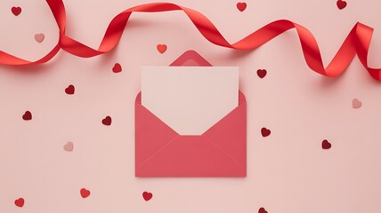 pink heart on a red background