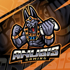 Anubis gaming esport mascot logo design © Visink.art