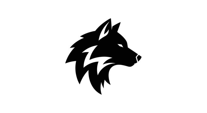 Black wolf head profile silhouette