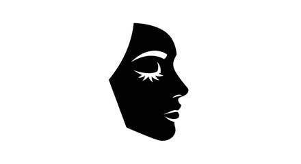Stylized profile of a woman's face with closed eyes