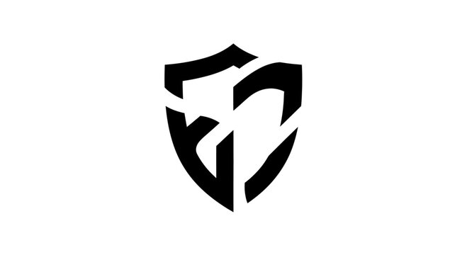 Shield Logo Design with Abstract Elements