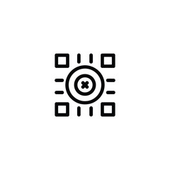 Invalid qr code icon with cancel symbol