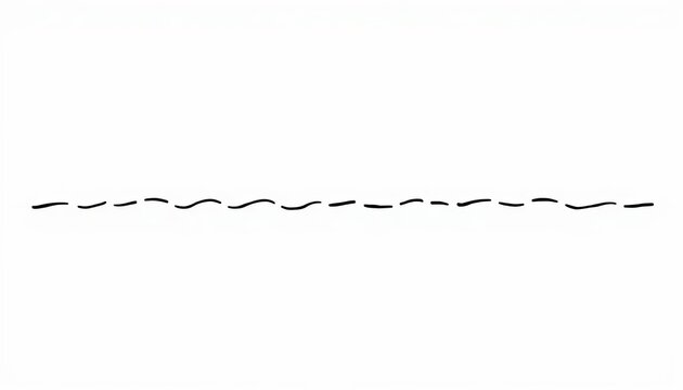 A hand-drawn, irregular dashed squiggly line, black on white, dashed, freehand