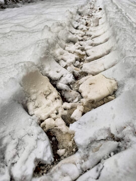tire tracks in snow