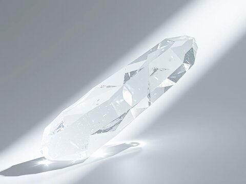 Crystal shard catches light, angled for an ethereal, minimalist moment,  artistic,  beverage