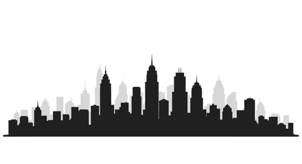 Fototapeta premium Modern city skyline with sleek skyscrapers and urban landscape