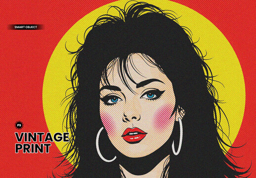 Vintage Print Photo Effect Template