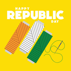 Republic Day illustarion featuring subtle design accents