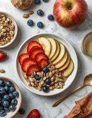 Plant based breakfast flat lay
