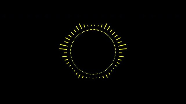 Abstract circular animation of colorful sound wave circle equalizer. Animation. Audio spectrum simulation for music, computer calculating, futuristic, ads, animation.	
